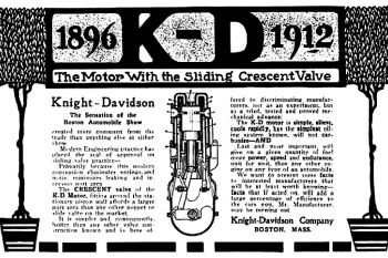 Publicidad del motor de explosión Knight-Davidson (1912)